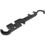 NcStar AR15 Armorer's Barrel Wrench Tool, black multi-ended wrench, angled top view