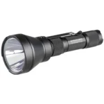 Streamlight MegaStream HP Flashlight, black angled view with wide reflector and pocket clip