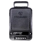 Streamlight Speedlocker black handgun safe, front view with carry handle and keypad