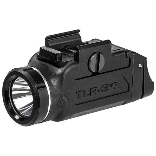 Streamlight TLR-3X black front-left view with round light bezel and rail mount