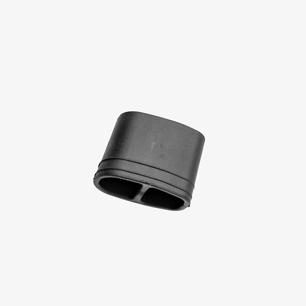 primary-49437 B5 Systems Grip Battery Plug Black, black oval plug in angled view with two openings