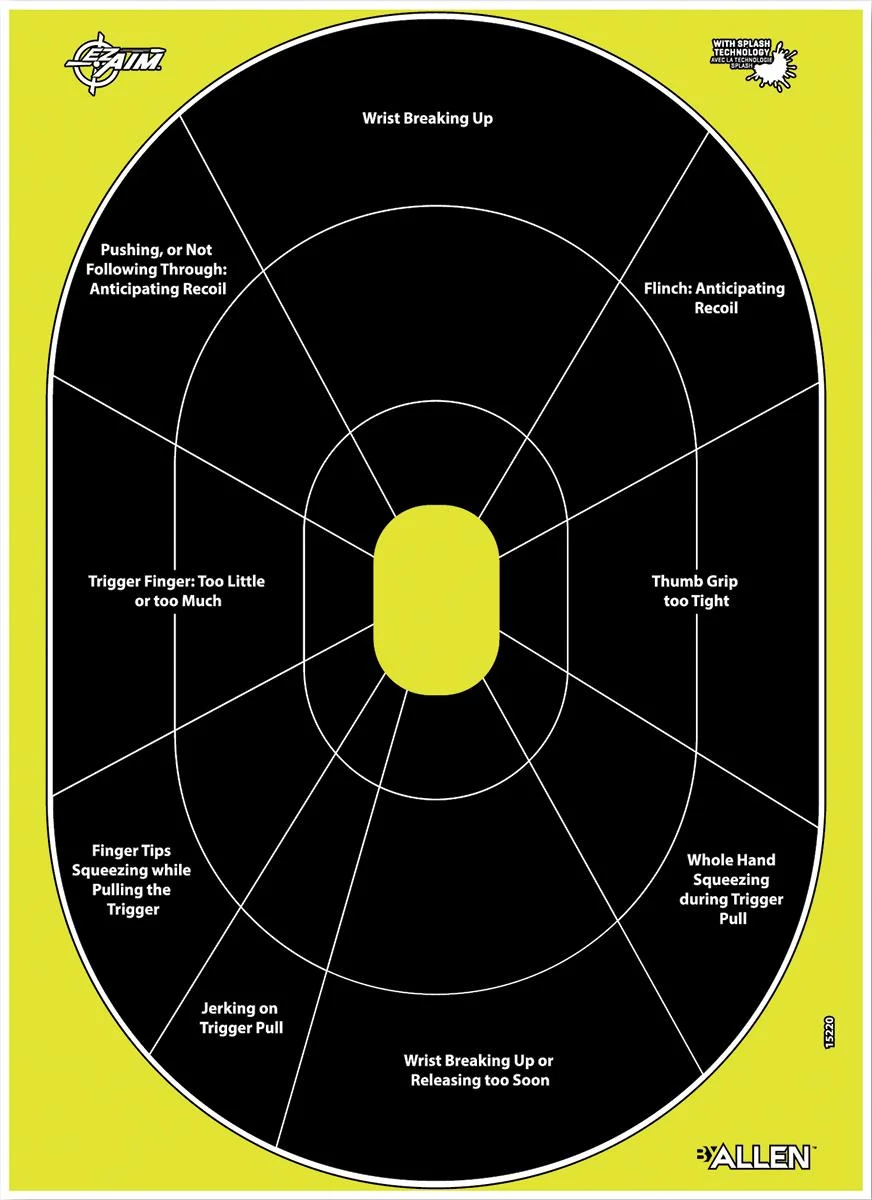 primary-49484 The Allen Company Inc. Allen EZ AIM Non-Adhesive Splash Handgun Trainer 12x8 - 8/ct
