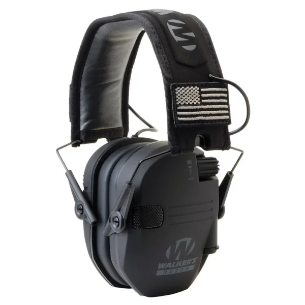 Walkers Game Ear Walker's Razor Patriot Series Razor Slim Electronic Muff 23 NRR Black Patriot
