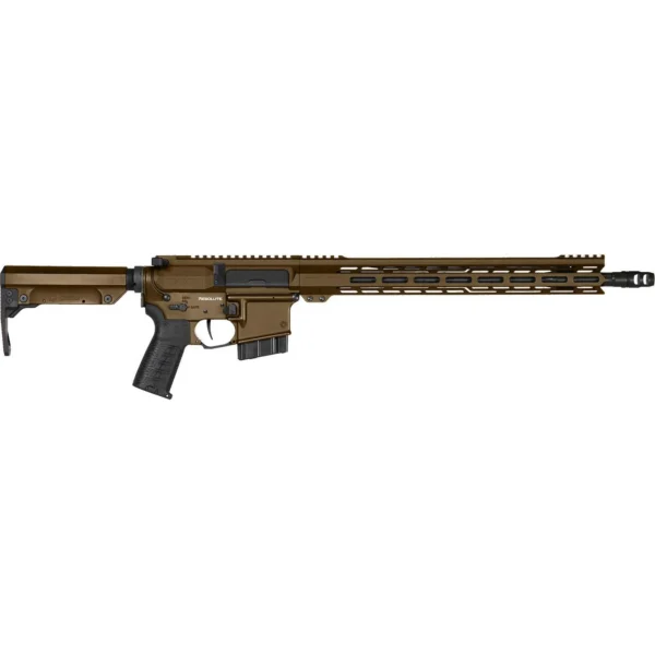 CMMG Resolute Mk4 rifle, midnight bronze right-side view with long handguard and black grip