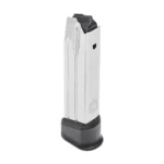 Springfield Armory XD-M Elite Handgun Magazine, upright silver magazine with black base