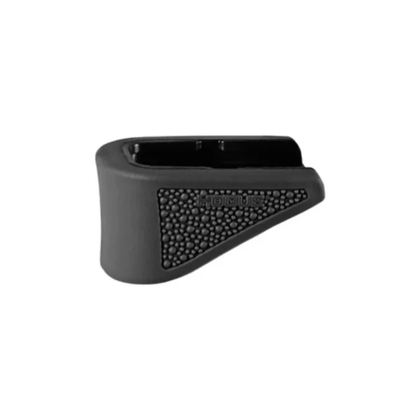Hogue Overmolded Rubber Grip Extension Base Pad for Glock 42, black angled side view