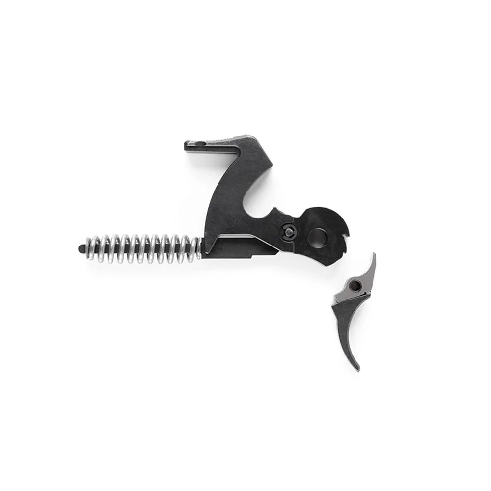 primary-49567 Timney Marlin 336/1894/1895 trigger, black side view with hammer, curved trigger and spring