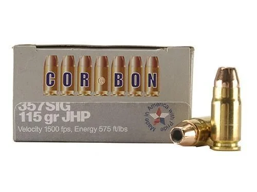 Corbon Ammo CORBON 357SIG 115GR JHP 20/500