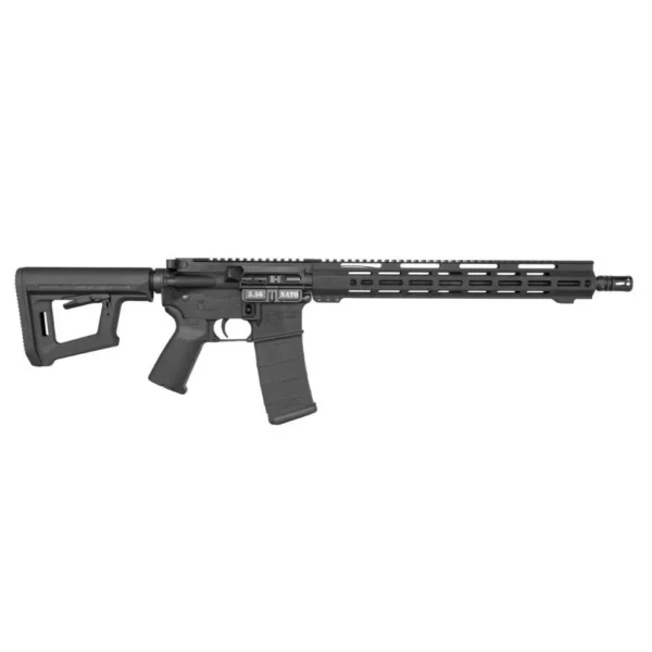 Diamondback Carbon DB15 rifle, black left-side view with magazine, stock and M-LOK rail