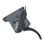 TIMNEY TRIG REM 700 HIT CURVED BLK black trigger assembly in angled side view with curved trigger