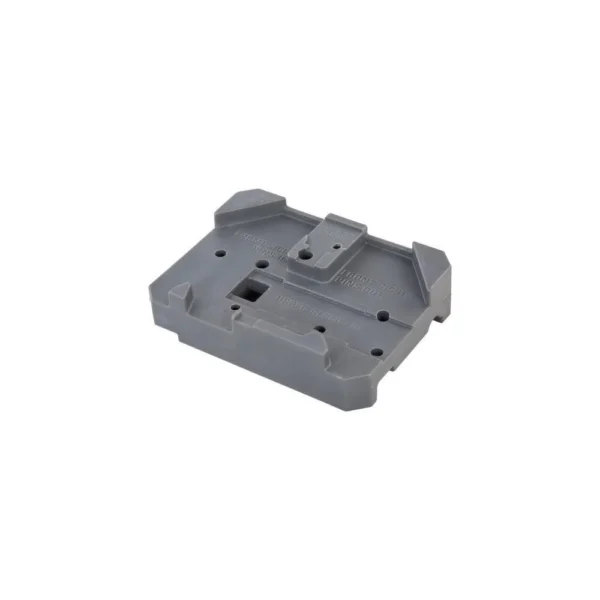 AOB Wheeler Delta Series AR Armorer's Bench Block, gray angled top view with molded recesses