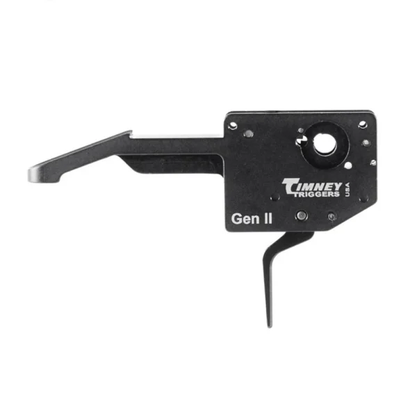Timney Ruger American Gen 2 Cent Straight trigger, black housing and straight trigger in side view
