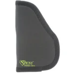 Sticky Holsters Gen 1 Medium Sticky Pocket Holster, black front view with curved padded edge