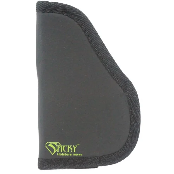 Sticky Holsters Gen 1 Medium Sticky Pocket Holster, black front view with curved padded edge