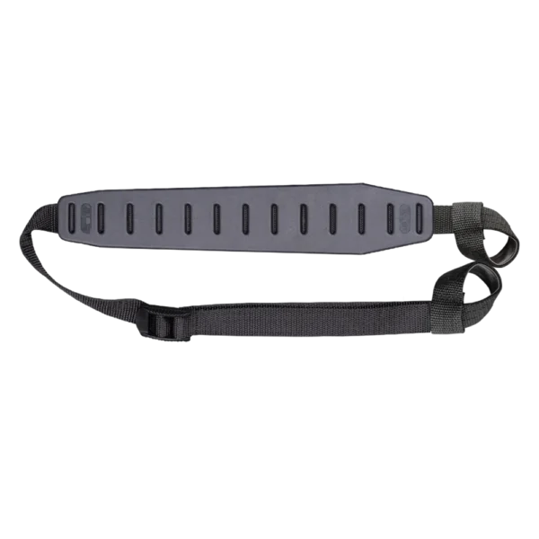 Blackpowder Products Inc-Quake Quake Claw 2.0 Shotgun Sling, black sling with gray shoulder pad