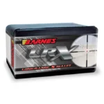 BARNES LRX, front three-quarter view of black and silver branded bullet box