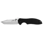 Kershaw CQC-7K Folding Knife open, side view with silver tanto blade and black handle