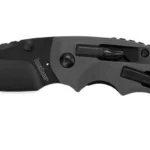 Kershaw Shuffle Multi-function Knife, open black folding knife in right side view