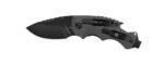 Kershaw Shuffle Multi-function Knife, open black folding knife in right side view