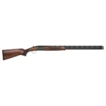 Mossberg International Gold Reserve Black Label shotgun, left side with walnut stock and twin barrels