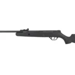 Crosman Tyro Comp, black left-facing side view with open sights and cutout stock