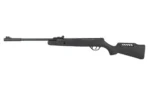 Crosman Tyro Comp, black left-facing side view with open sights and cutout stock