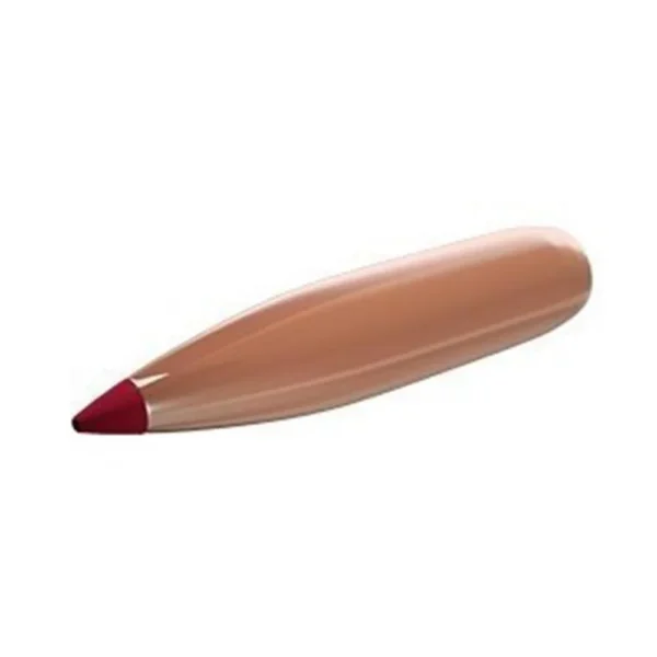Hornady ELD Match Bullets with Heat Shield, copper-colored bullet side view with red polymer tip