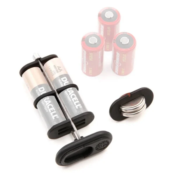 Hogue Cargo Management System Grip Storage Kit, black battery holder and cap with batteries