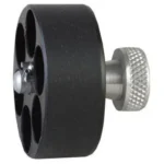 HKS SPDLR 357 7SH S&W 686 TAU 617, black round speedloader with silver knurled knob