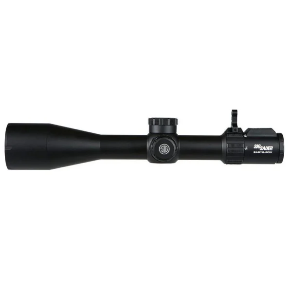Sig Sauer Easy6-BDX black rifle scope, right-side view with large objective bell and turrets