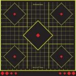 Birchwood Casey Shoot-N-C Sight-In Targets, black sheet with five diamond targets and grid lines