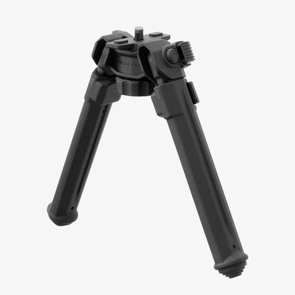 primary-49857 MAGPUL MOE QD BIPOD FOR M-LOK BLK, black bipod in front view with legs extended