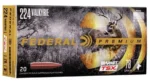 Federal Barnes Rifle Ammunition box, front view with deer graphic and TSX branding