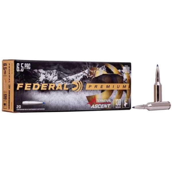 Federal Cartridge Co. Federal Terminal Ascent Rifle Ammunition 6.5 PRC 130 gr 3000 fps 20/ct