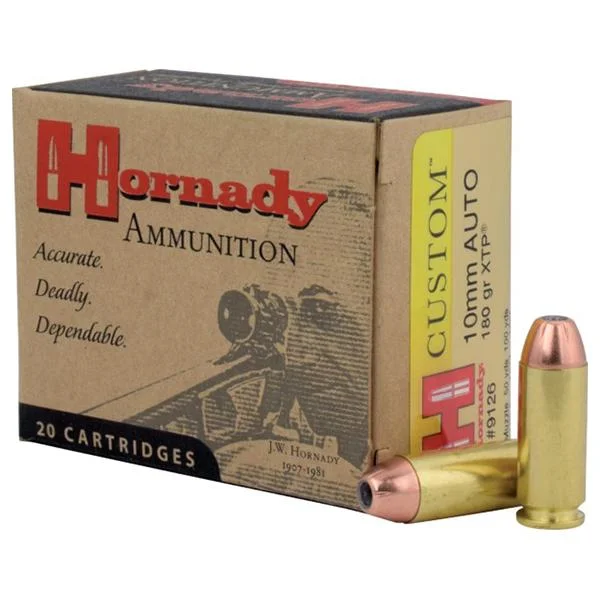 Hornady Mfg Hornady Custom Handgun Ammunition 10mm 180 gr XTP 1275 fps 20/ct