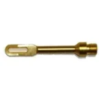 Pro-Shot Brass Patch Holder, side view of brass holder with slotted tip and threaded end