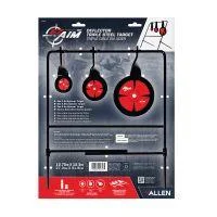 The Allen Company Inc. EZ-Aim Triple Deflector Spinner Target System Rimfire .22 Cal. & Air Guns 10.75"W x 12.5"H - Black/Red