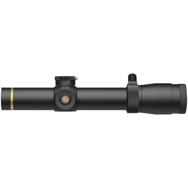 Leupold VX-3HD Rifle Scope, matte black side view with adjustment turret and capped eyepiece
