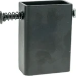 AOB Caldwell 2x4 Plate Hanger, angled view of black steel bracket with spring-loaded bolt