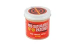 SHOOTERS CHOICE CLP PATCHES 100CT in white and orange tub, front angled view
