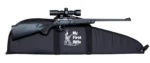 Keystone Synthetic Rifle, right-side view in black with scope, mount and soft case