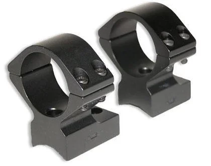 Talley Lightweight Alloy Scope Mounts black, angled view of two ring mounts
