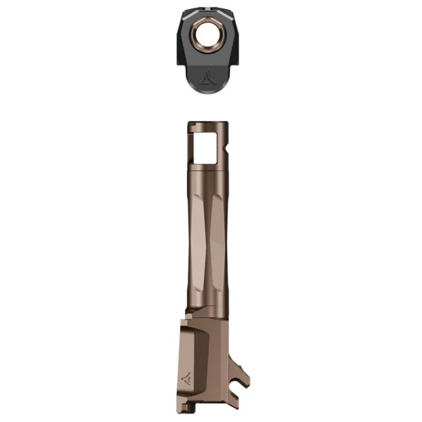 RADIAN AFTRBRNR RAMJET P365XL BRNZ, bronze barrel and black muzzle component shown separately