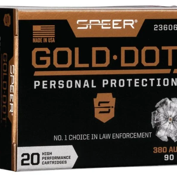 Speer Ammunition SPR GOLD DOT 380ACP 90GR HP 20/200