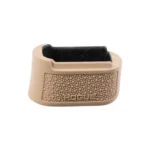 Hogue Overmolded Rubber Magazine Extended Base Pad tan angled view with textured front