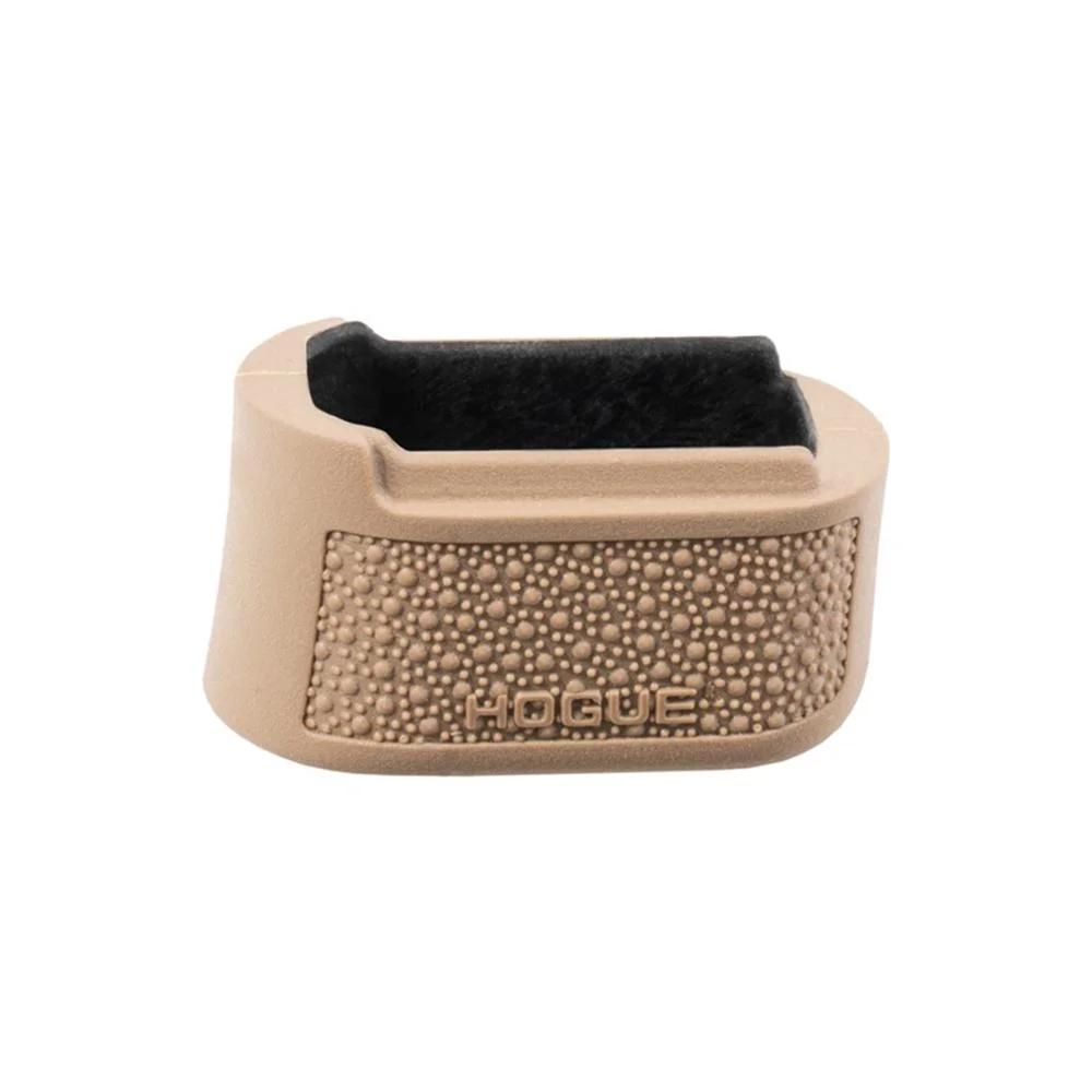 primary-50072 Hogue Overmolded Rubber Magazine Extended Base Pad tan angled view with textured front