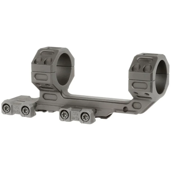 Midwest Industries MK2 30mm Scope Mount, grey right-side view with two rings and screws