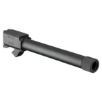 Springfield XD-M 4.5 Threaded Barrel, black side view with squared chamber and threaded muzzle