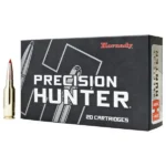 Hornady Precision Hunter Rifle Ammunition 6mm ARC 103gr ELD-X, black box with cartridge