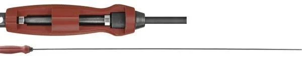 AOB Tipton Deluxe Carbon Fiber Cleaning Rod, side view with red handle and long black rod